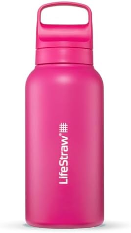LifeStraw Go Series Insulated Steel Water Filter Bottle, 1 L, Orchid Pink by Unknown