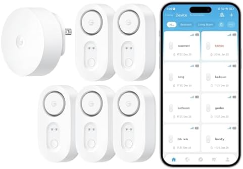GoveeLife Upgraded Smart Water Leak Detector 1s with High Alarm, 5 Pack by GoveeLife