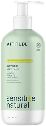 ATTITUDE Face & Body Lotion for Sensitive Skin, Fresh Apple, 16 Fl Oz by ATTITUDE