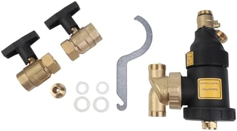Boiler Dirt Separator, Magnetic Sludge Filter, Central Water Heater Filter, Brass Stainless Steel Mesh, DN20 DN25 DN32 Threaded Connection, Rust Scale Sediment(DN25/1 male valve) by Unknown