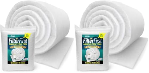 Aquatic Experts Aquarium Filter Floss for Fish Tank Filters - FilterFirst Aquarium Filter Pad - Media Roll for Crystal Clear Water, 3/4" - 1" Thick (12 Inch Wide, 72 Inch Long) (Pack of 2) by AquaticExperts