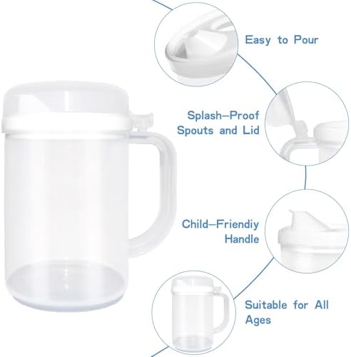 3 Pack 22 Oz Mini Plastic Pitchers with Lid & Handle, Easy Pour for Kids - Image 4