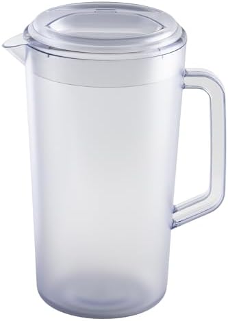 G.E.T. Heavy-Duty 1 Gallon Plastic Pitcher with Lid, Clear, BPA Free - Image 2