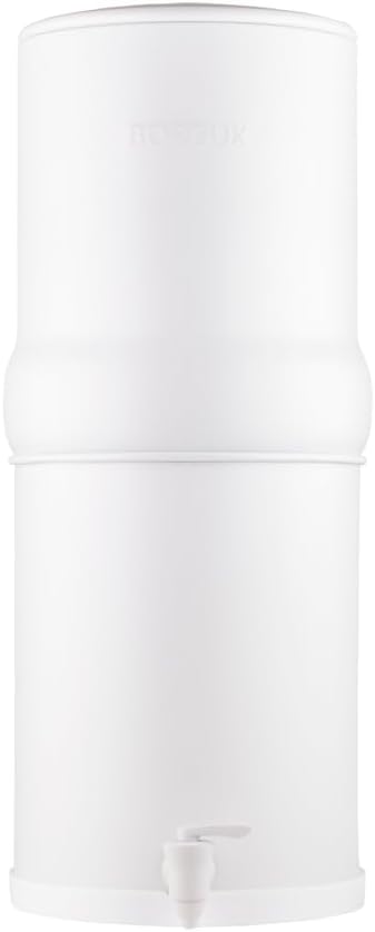 Boroux Legacy Gravity-Fed Countertop Stainless Steel Water Filter System | 3 Gallons with 2 Authentic Black Foundation. Filters | Matte White by Boroux
