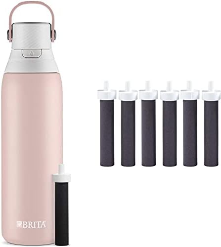 Brita Insulated Filtered Water Bottle with Straw Water Filter Replacements by Brita