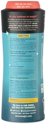 Hard Water Dishwasher Non-liquid Rinse Aid Booster, Concentrated Crystal Natural Citric Acid Spot & Film Remover for Spotless Glassware, Works with Any Detergent, 15 oz (Pack of 8) - Image 6