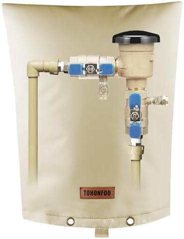 TOHONFOO Backflow Preventer Cover, Pipe Freeze Insulation, 10"Wx14"H, Beige by TOHONFOO
