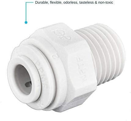 John Guest 1/4 Inch OD x 1/4 Inch NPT Straight Adapter, Push to Connect Plastic Plumbing Fitting, PP010822WP (Pack of 5) - Image 3