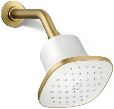 KOHLER 37722-G-2MB Cinq Square Single-Function Filtered Showerhead, Five-Layer Filtration, 1.75 GPM, Contemporary Design, Easy to Clean, Vibrant Brushed Moderne Brass by Unknown