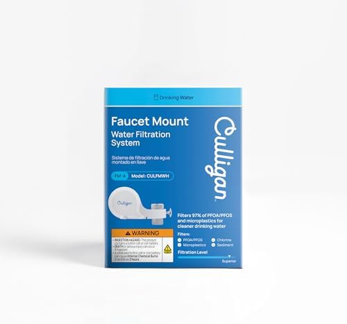 Culligan CULFMWHRF Faucet Mount Water Filter - White Water Filter for Sink Faucet Reduces Microplastics & Reduces Chlorine, Easy Installation Filtration System for Clean Tap Drinking - Image 2