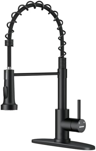 WEWE Black Kitchen Faucet with Pull Down Sprayer, High Arc Bar Sink Faucet by WEWE