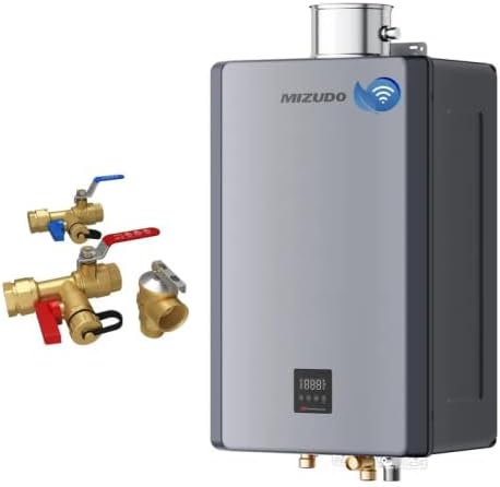 MIZUDO 199k Natural Gas Tankless Water Heater With 3/4''NPT Valve Kit by CreatingComfortableLiving