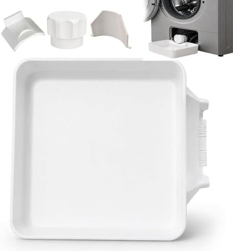 Universal Front-Load Washing Machine Drain Pan, Washing Machine Drain Tray,Low Profile Washer Water Catch Guide Parts,Easy Installation for Basements, Apartments, Mobile Homes.(1pc-White) by Unknown