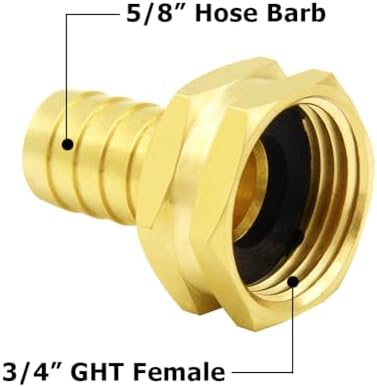 Hooshing 2PCS Garden Hose Swivel Adapter 5/8" Barb x 3/4" GHT Female Thread - Image 3