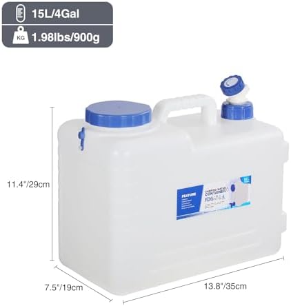 RedSwing 3 Pack 4 Gallon/15L Portable Water Container with Spigot, Water Storage Carrier for Camping Outdoor Hiking, BPA Free - Image 2