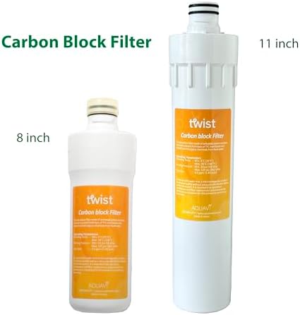 8 inch AQUAVI Twist Carbon Block Water Filter for Reverse Osmosis RO System Quick Connect Replacement or Add-on, Improve Water Taste - Image 2