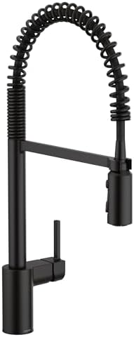 Moen Align Matte Black One-Handle Single Hole Pre-Rinse Spring Kitchen Faucet with Pull Down Sprayer and Power Boost, 5923BL by Unknown