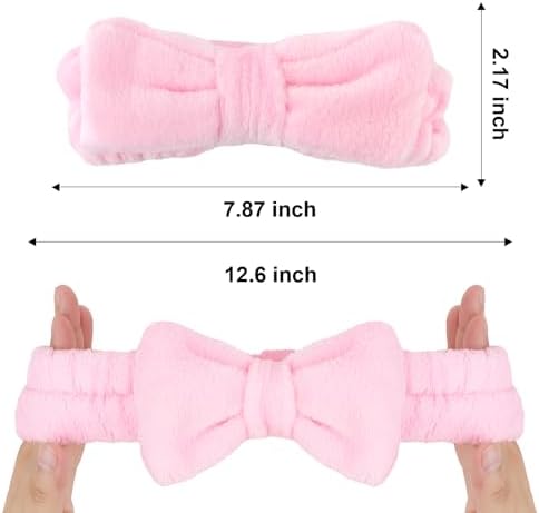 Ondder 8 Pcs Spa Terry Cloth Headbands for Skincare, Makeup, Face Wash - Cute Hair Bands with Bow for Women - Image 6