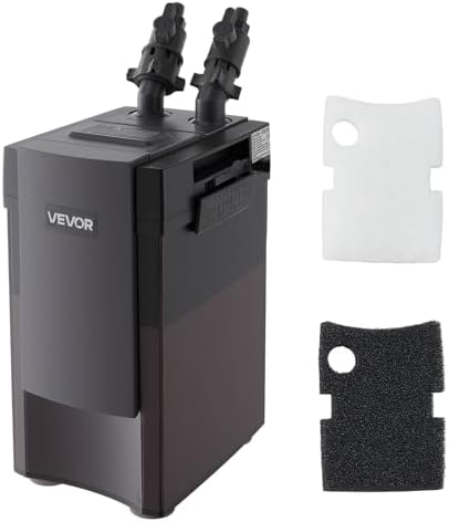 VEVOR 264GPH Canister Filter, 2-Stage External Aquarium Filter with Powerful Pump, Quite Water Circulation Cleaning Machine with Media for Fish Tanks and Aquariums Up to 75 Gallons, for Freshwater by VEVOR