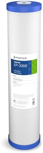Pentair Pentek EP-20BB Big Blue Carbon Water Filter, 20-Inch, Whole House Carbon Block Replacement Cartridge with Bonded Powdered Activated Carbon (PAC) Filter, 20" x 4.5", 5 by PENTAIRPENTEK
