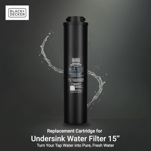 BLACK+DECKER Undersink Replacement Filter Cartridge 15"​ | Efficient Filtration | 16,000 Gallons | NSF/ANSI 42 Certified | Removes Chlorine, Chloramine, Lead, PFAS, Bad Taste, Odor - Image 2