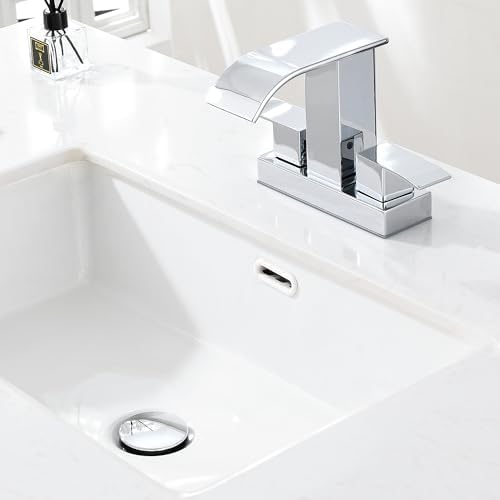 TIORIY Chrome Pop Up Bathroom Sink Drain, with Overflow Plastic Bathroom Sink Stopper for Faucet Vessel, Push Type Bathroom Sink Vanity Assembly with Strainer - Image 5