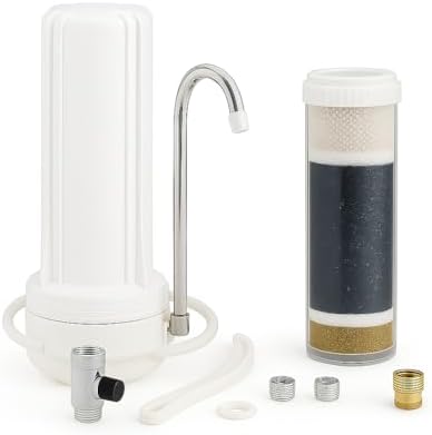 LiquaGen Countertop Water Filter System – Fluoride, Arsenic & Chlorine Reduction | Multi-Stage Filtration | Easy Faucet Connection | Ideal for Apartments, RVs & Home Kitchen Use (White) by LiquaGen