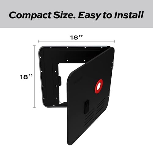 FOGATTI 18" x 18" InstaShower 8 Plus RV Tankless Water Heater Door, Black - Image 4