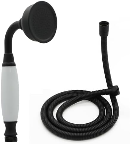 HOMEDEC Vintage Handheld Shower Head with 59" Flexible Hose, Black by HOMEDEC