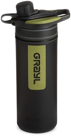 GRAYL GeoPress 24 oz Water Purifier & Water Filter Bottle, Black Camo by GRAYL