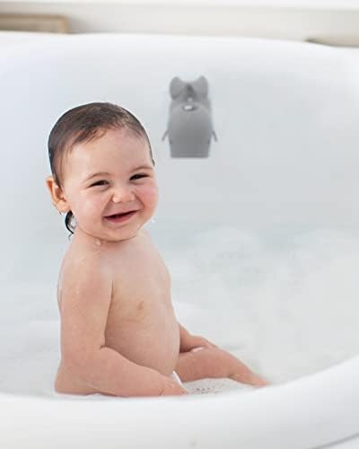 Skip Hop Baby Bath Rinse Cup, Moby Tear-Free Waterfall Rinser, Grey & Baby Bath Spout Cover, Universal Fit, Moby, Grey - Image 6