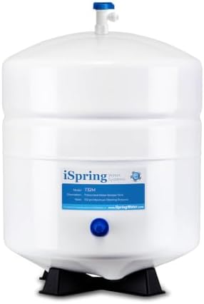 iSpring T32M Pressurized Water Storage Tank with Ball Valve for Reverse Osmosis RO Systems, 4 Gallon, 1/4" Tank Valve Included, White by iSpring