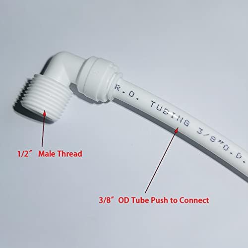 Malida Male Push To Connect Tube Fitting,water purifiers Quick Connector Drinks Dispense and water filtration system fittings (1/2 NPT Male x 3/8 OD Tube Elbow) - Image 3