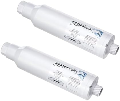 Amazon Basics Inline Water Filter, 20-Micron Sediment Filter, Reduces Bad Taste, Portable, 1350 Gallons, 2-Pack by AmazonBasics