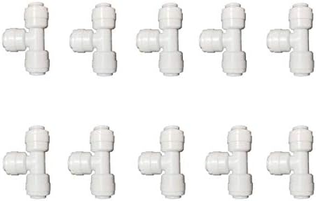 Malida 1/4" Tee 3 Way Tube Quick Connect Push Fit RO Water Reverse Osmosis System set of 10 (Pack of 3) - Image 2