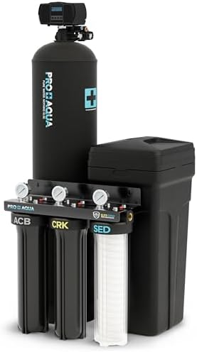 PRO+AQUA Elite Whole House Water Filtration System + 55,000 Grain Water Softener Bundle | PRO-E-S55E | Well Water Filtration for 5–7 Person Homes by PROAQUA