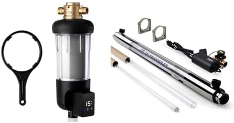 iSpring Whole House Water Filter Bundle with WSP100ARJ Spin-Down Sediment Filter, Upgraded Jumbo Size, 100 Microns and UVF55FS UV Water Filter, 55W, 12 GPM by Unknown