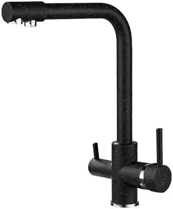 3-Way Kitchen 360° Swivel Osmosis Water Filter Tap with Dual Levers White Sink Mixer Perfect for Drinking Water Modern Design Easy Installation,Black a by Unknown