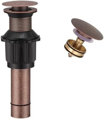 Pop Up Bathroom Sink Drain Assembly Without Overflow, Copper by Bathfinesse
