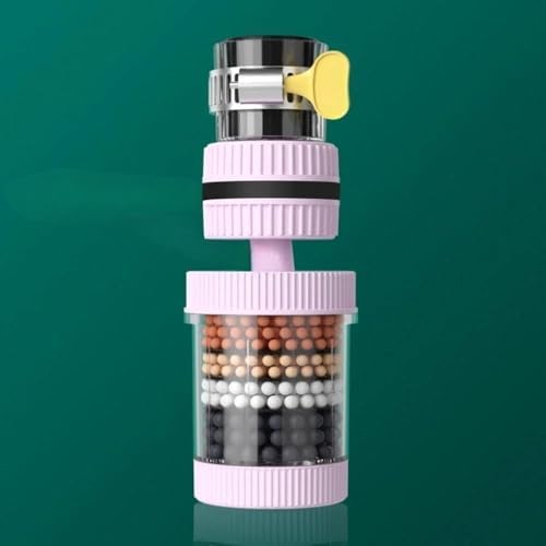 Removable and Washable 6-Layer Faucet Filter Universal Splash-Proof Water-Saving Device Kitchen Tap Water Filter Nozzle,New Type,Pink,1 PC by Unknown