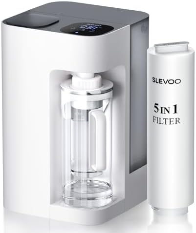 [Smart] Reverse Osmosis Water Filter Countertop,Ph+ & 6-Stage RO Water Filtration System-Alkaline Remineralization,4:1 Pure to Drain,40oz Auto-Fill & Stop Glass Carefe,No Installation Required(White) by ElevateEverydayLiving