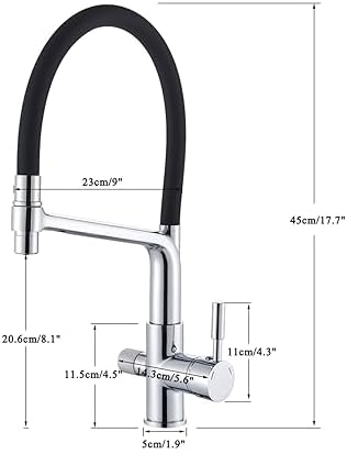 Black Water Filter Kitchen Faucet Hot and Cold Mixing Faucet 4 Colors Pure Water Faucet Kitchen Filter Faucet Water Purifier Faucet(Chrome) - Image 7