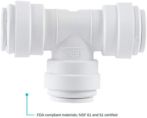 John Guest Speedfit 3/8 Inch x 3/8 Inch x 1/4 Inch OD Reducing Tee, Push to Connect Plastic Plumbing Fitting, PP30121208WP (Pack of 2) - Image 3
