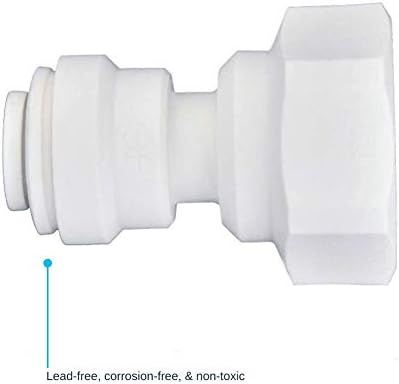 John Guest 3/8 OD x 1/4 NPTF Inch Female Adapter, Push to Connect Plastic Plumbing Fitting, PP451222WP (Pack of 5) - Image 3