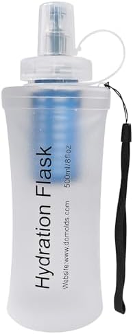 500ML Collapsible Water Bottle with Filter for Hiking, Camping & Travel - TPU Soft Flask, 0.1 Micrometer Hollow Fiber Membrane for Clearer, Better Tasting Outdoor Water(White) by BUTIE