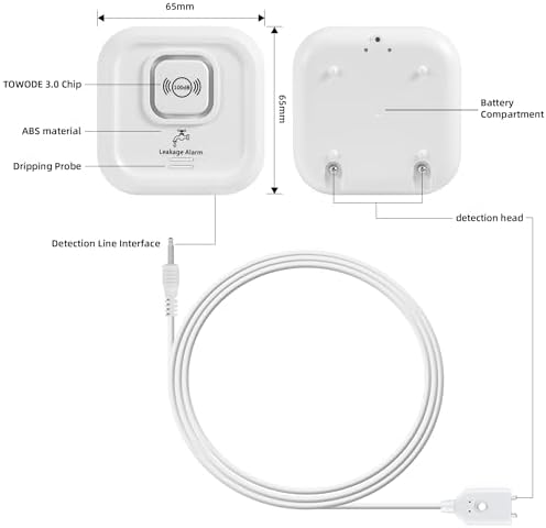 WiFi Water Leak Detectors 100dB Smart Water Sensor Alarm with 3.22 ft Sensor Cable Triple Detection Mode, with App Remote Monitor, Wireless Tank Level Monitor for Basement, Kitchen, Bathroom (3pack) - Image 7