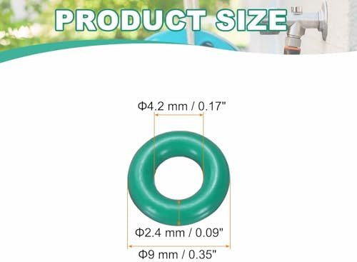 HARFINGTON 20 Pcs Fluorine Rubber O-Rings 9mm OD 4.2mm ID 2.4mm Width Round Sealing O Ring Seal Gasket for Industrial Engines Plumbing Faucet Hose Automotive - Image 2
