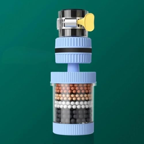 Removable and Washable 6-Layer Faucet Filter Universal Splash-Proof Water-Saving Device Kitchen Tap Water Filter Nozzle,New Type,Blue,1 PC by Unknown