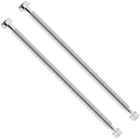 24inch Stainless Steel Corrugated Water Heater Connector Flexible for Female Iron Water Pipes Fitting, 3/4" FIP x 1" FIP, 24" Length (2 Packs) by Watflow