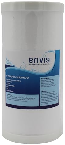 Envig K3 Iron and Hydrogen Sulfide 4.5” x 10” Whole House Water Filter Replacement, Catalytic Carbon KDF, Reducing Hydrogen Sulfide, Iron, Sediment, Chlorine, Chloramine, DBPs, PFAS/PFOS, Heavy Metal by Envig